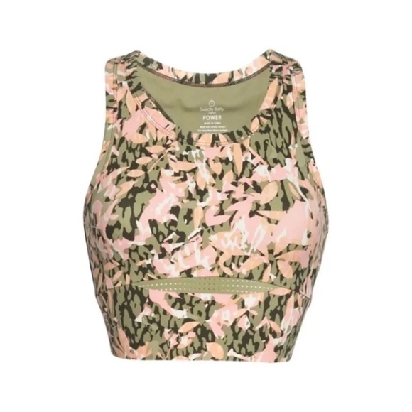 SWEATY BETTY | Limited Edition Floral Power Sports Bra in Green & Pink | Size S - Picture 2 of 12